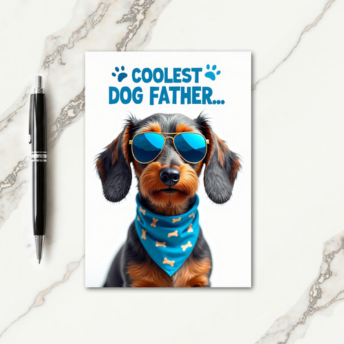 Cool Dog Fathers Day Portrait Card