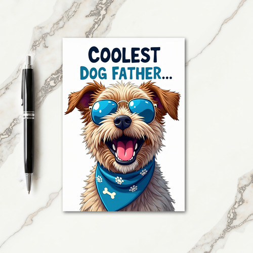 Cool Dog Fathers Day Style Card