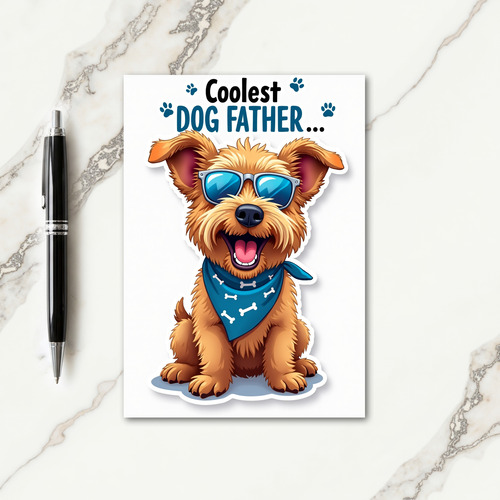 Cool Dog Fathers Day Wish Card