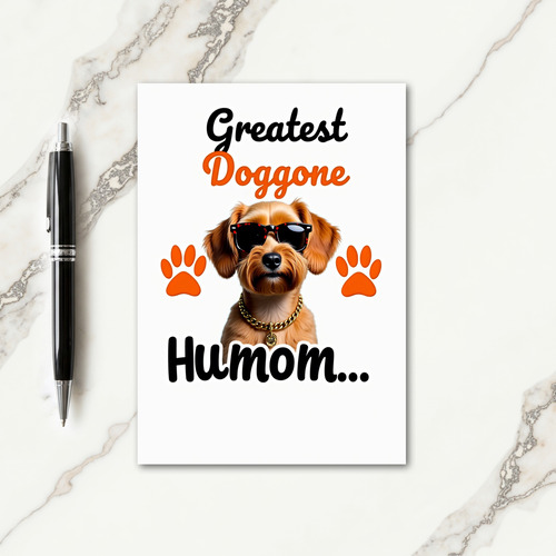 Cool Dog Humom Illustration Card