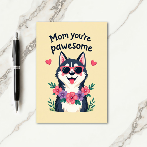 Cool Dog Mothers Day Floral Card