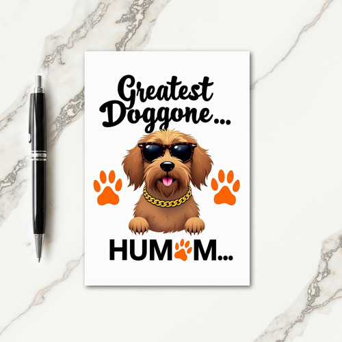 Cool Dog Mothers Day Illustration Card
