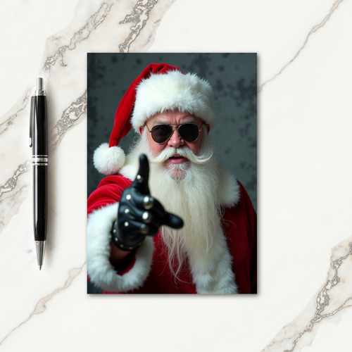 Cool Santa Pointing Card