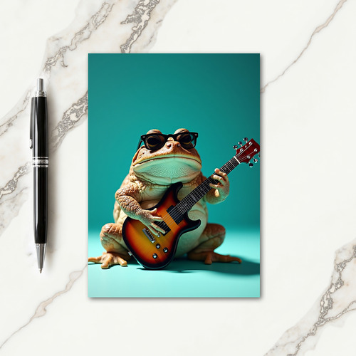 Cool Frog Musician Birthday Card
