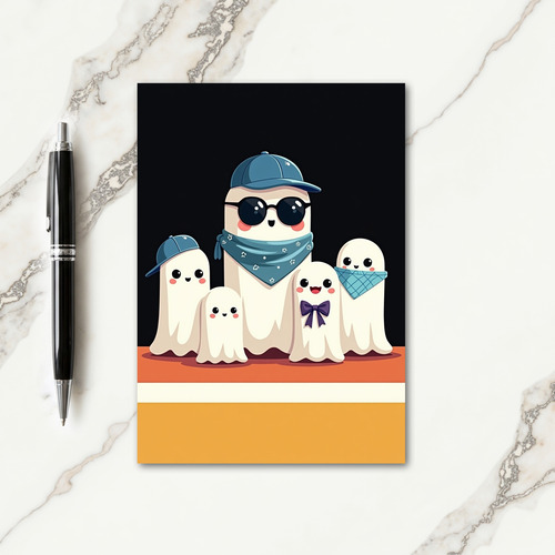 Cool Ghost Crew Halloween Card