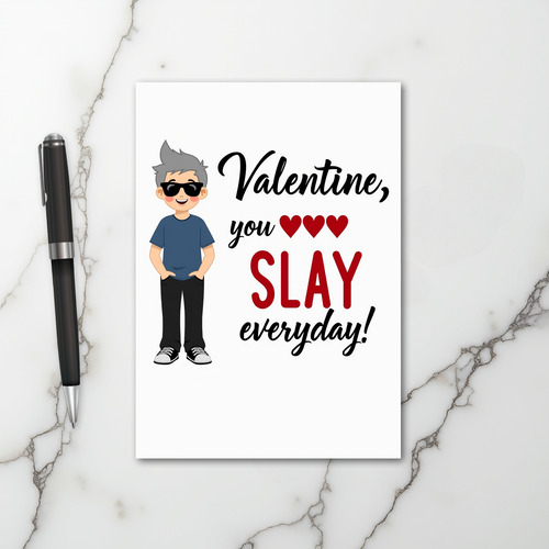 Cool Guy Slay Valentine Card