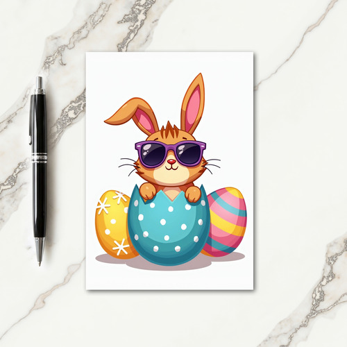 Cool Rabbit Announcement Card
