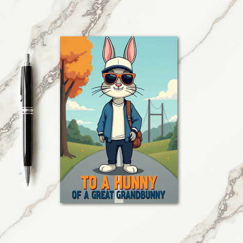 Cool Rabbit Autumn Scene Card