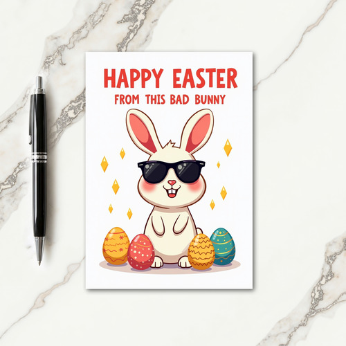 Cool Rabbit Easter Egg Card
