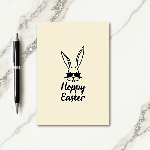 Cool Rabbit Easter Message Card