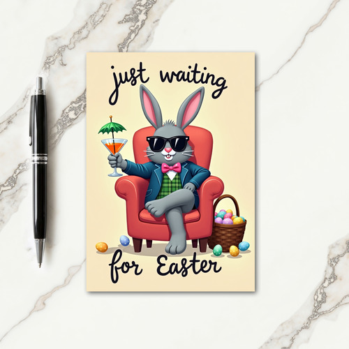 Cool Rabbit Easter Time Card