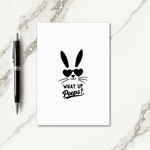 Cool Rabbit Face Greeting Card