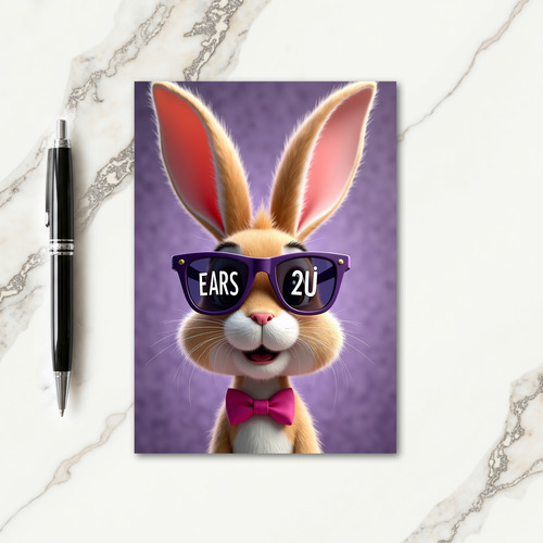 Cool Rabbit Friend Fun Time Card