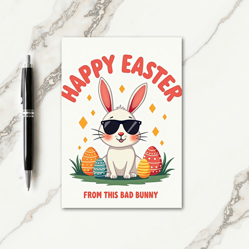 Cool Rabbit Spring Holiday Card