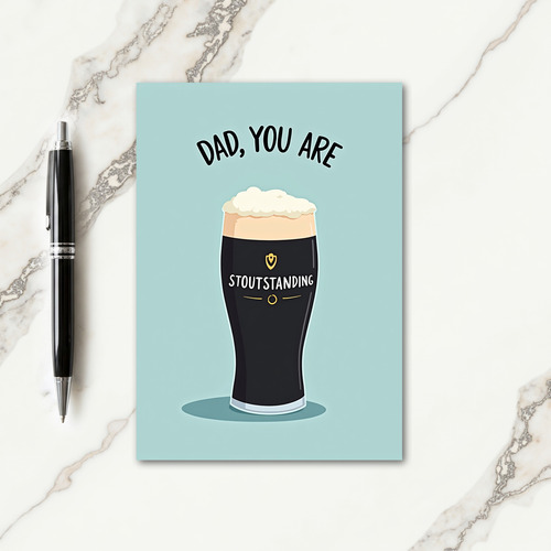Cool Teal Fathers Day Stoutstanding Card