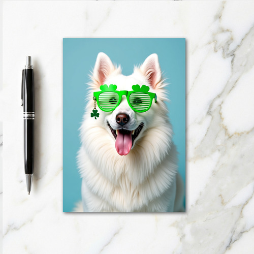 Cool White Dog Smile Card