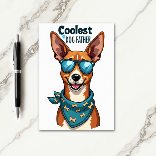 Coolest Dog Father Art Card