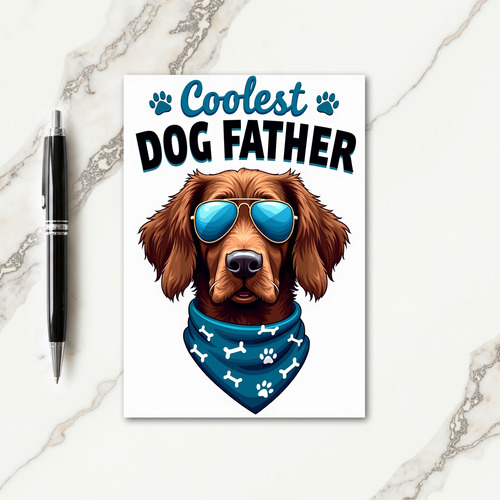 Coolest Dog Father Aviator Card