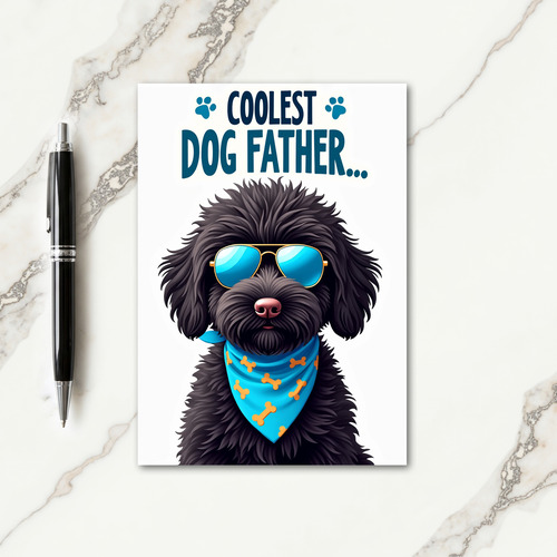 Coolest Dog Father Azure Art Card