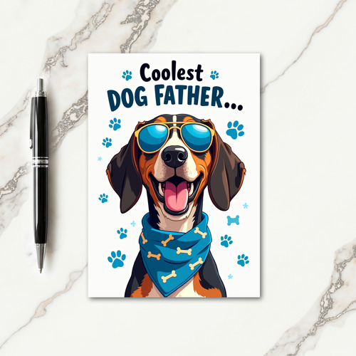 Coolest Dog Father Headshot Card