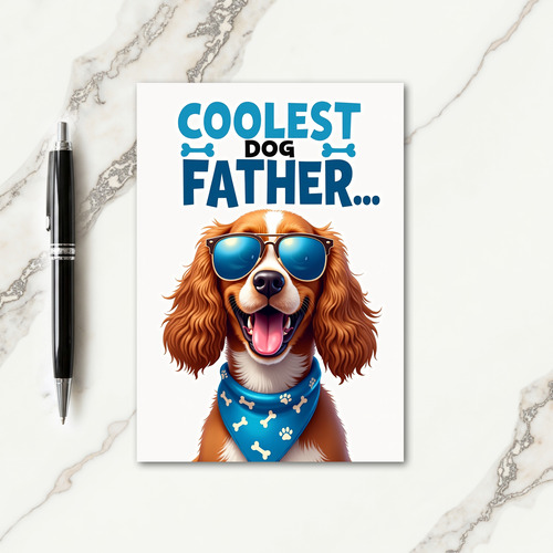 Coolest Dog Father Illustration Card