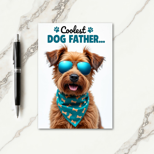Coolest Dog Father Image Card