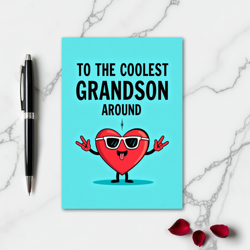 Coolest Grandson Around Card