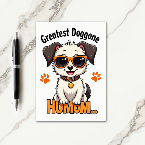 Coolest Humom Puppy Illustration Card
