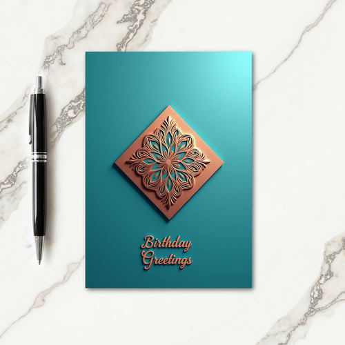 Copper Rosette Birthday Card
