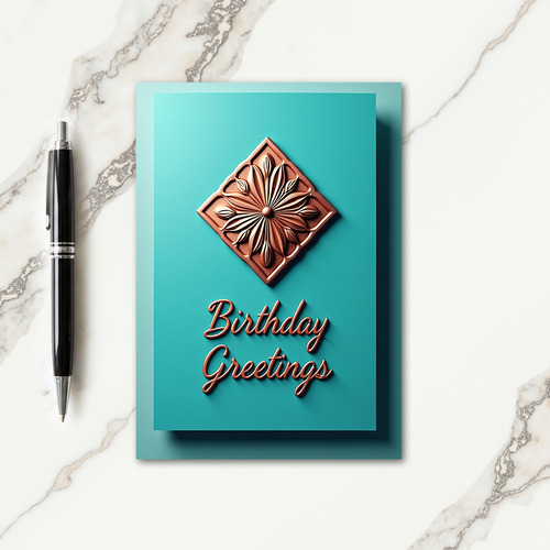Copper Script Birthday Card