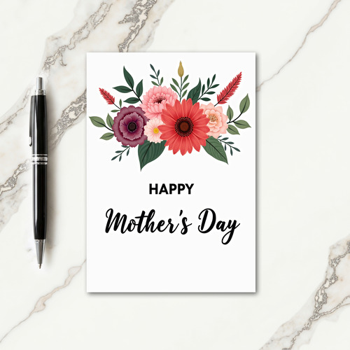 Coral And Brown Happy Card