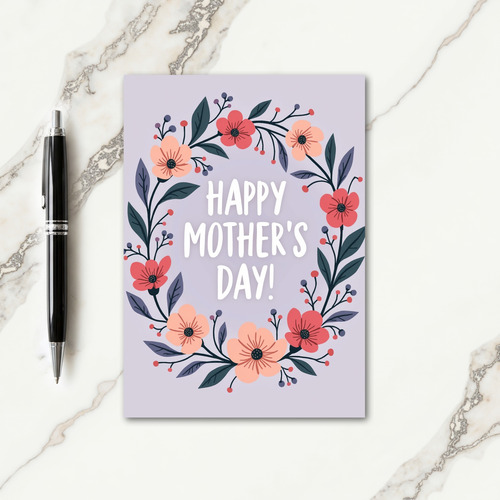 Coral And Teal Mothers Day Card
