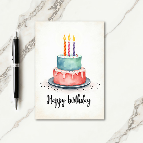 Coral Aquamarine Birthday Card