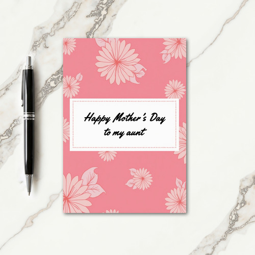 Coral Aunt Mothers Day Card