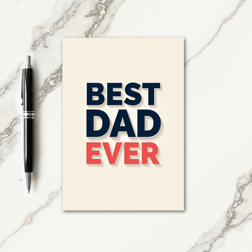 Coral Best Fathers Day Card