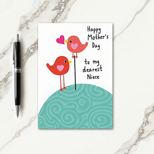 Coral Bird Mothers Day Love Card