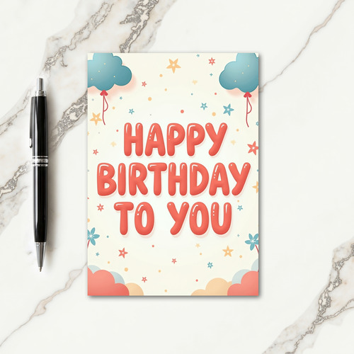Coral Birthday Lettering Card