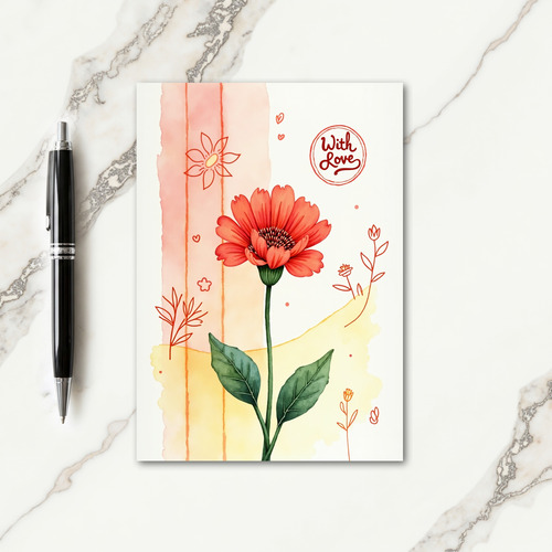 Coral Bloom Birthday Card