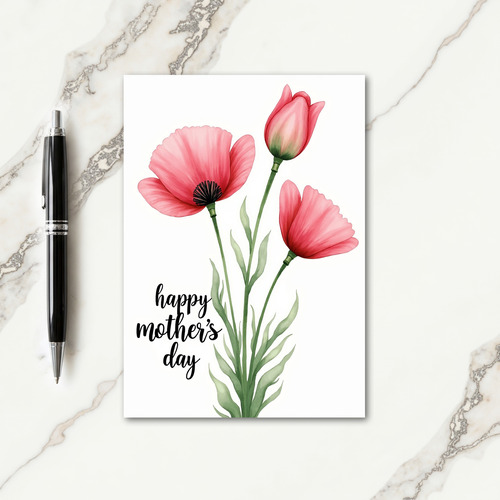 Coral Blossoms Mothers Day Card