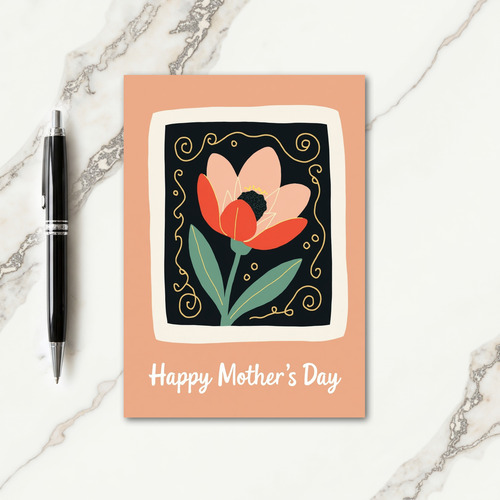 Coral Blush Mothers Day Bloom Card