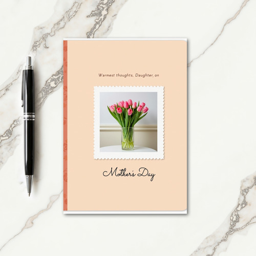 Coral Bouquet Mothers Day Card