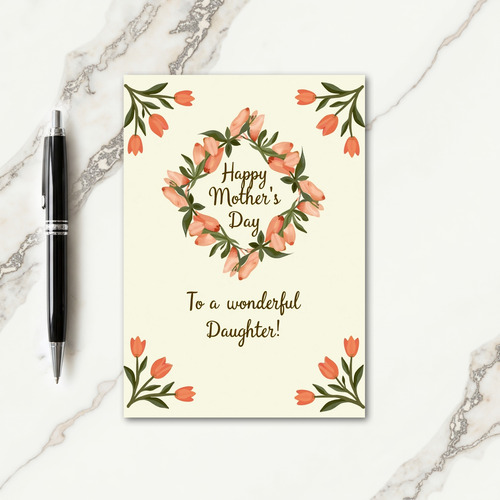 Coral Buds Happy Mothers Day Card