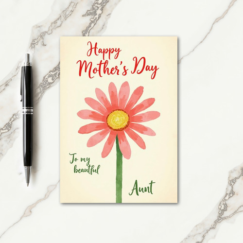 Coral Daisy Mothers Day Card