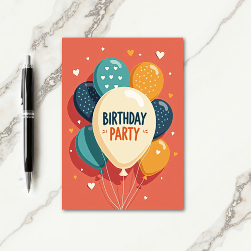 Coral Festive Birthday Card