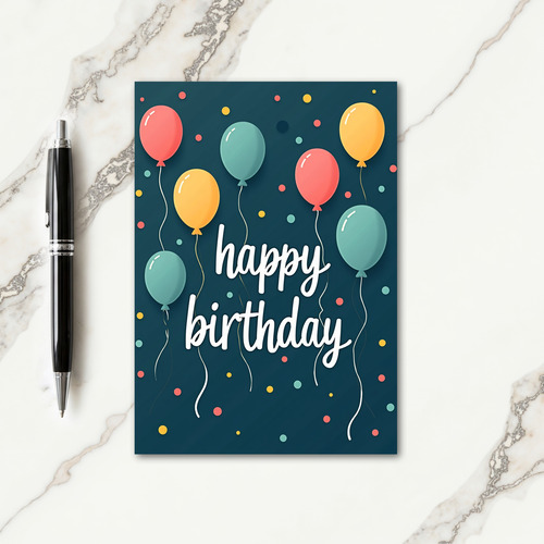 Coral Floating Birthday Card