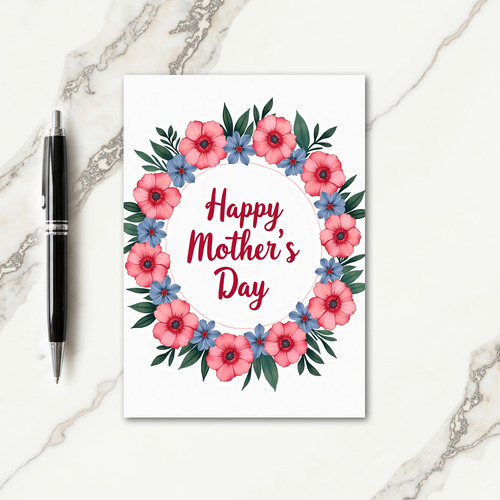 Coral Floral Mothers Day Card