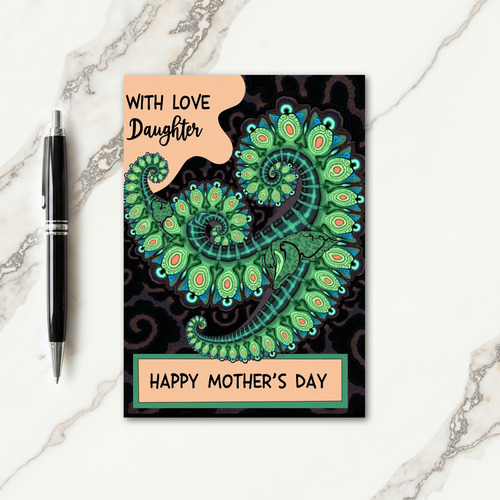 Coral Fractal Mothers Day Card