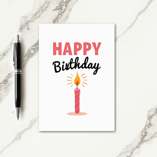Coral Happy Birthday Sparkle Card