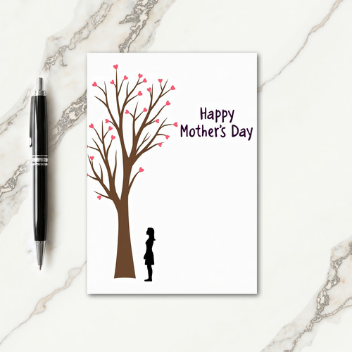 Coral Heart Mothers Day Card