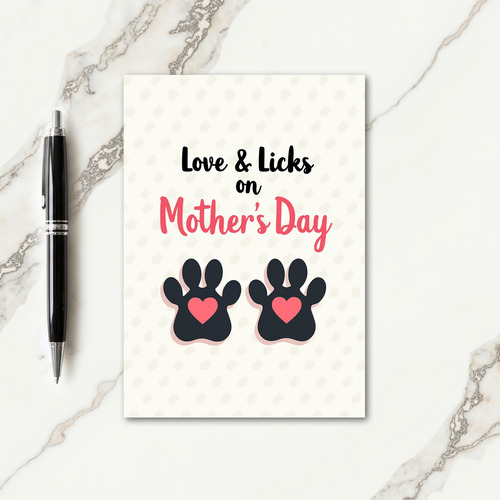 Coral Heart Mothers Day Pet Card